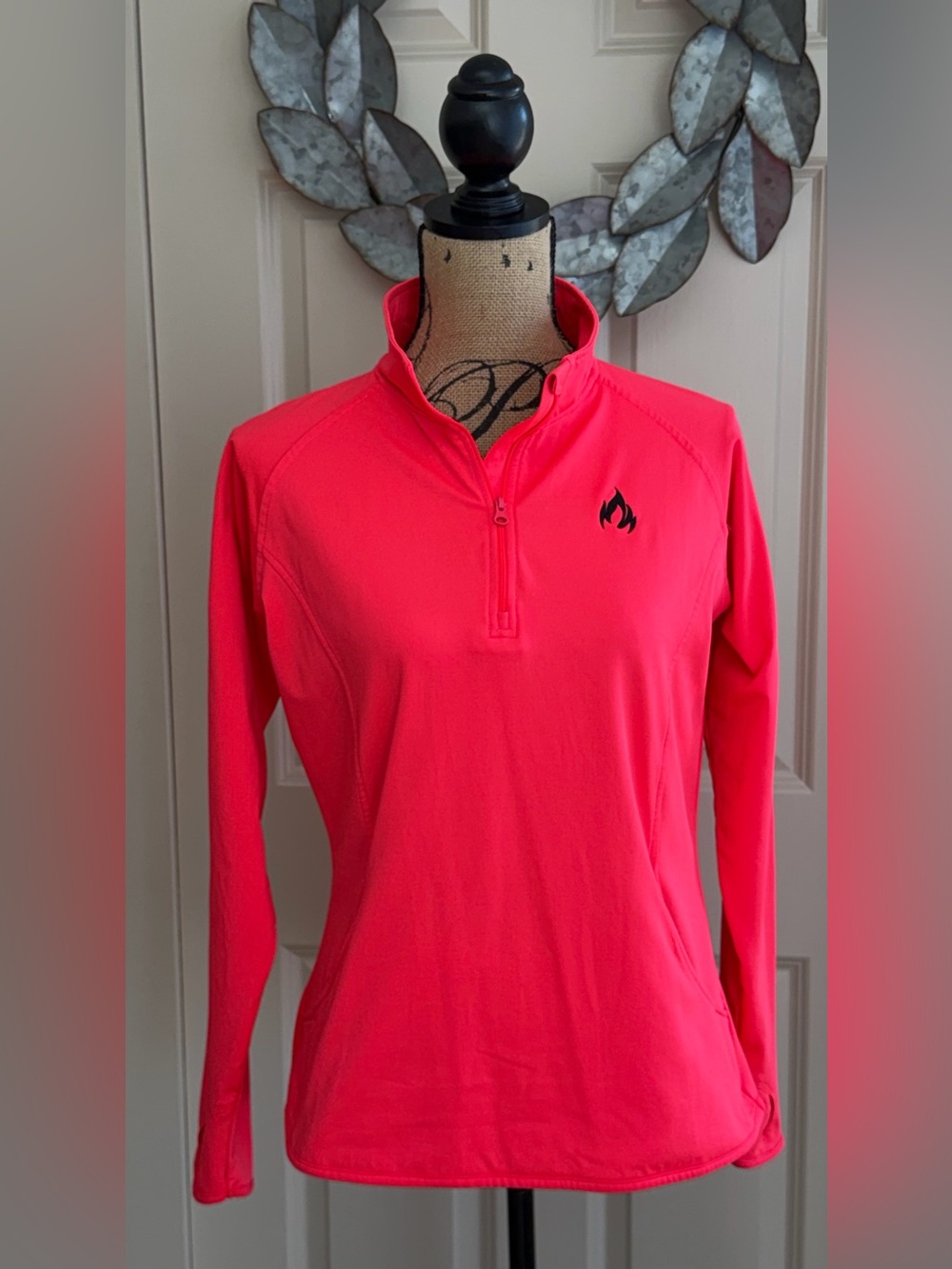 932: Sport-Tek Neon Pink Quarter-Zip Performance Hoodie - Medium